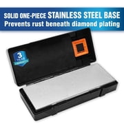 Sharpal 162N Dual-Grit Diamond Whetstone with Non-Slip Base and Angle Guide, Coarse 325/Extra Fine 1200 Grit Knife Sharpener