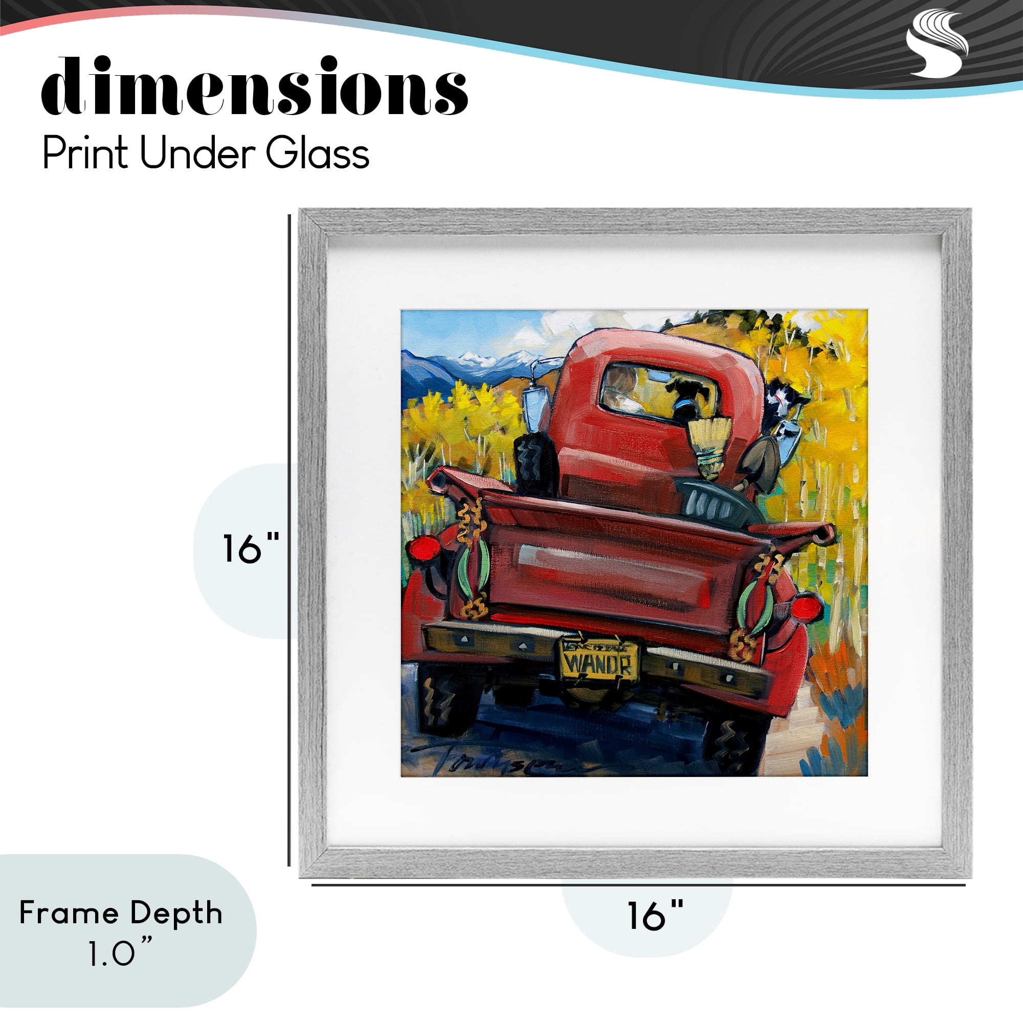 Stupell Industries Wander Truck Through Wheat Grass Gray Framed Print Under Glass, design by CR Townsend