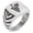 Silver, variant on Stainless Steel Dionysus Greek God of Wine Chevron Pattern Biker Style Polished Ring
