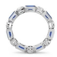 thumbnail image 4 of 5.00 Carat Genuine Diamond Blue Sapphire Gemstone Anniversary Eternity Bands for Women Solid 14K White Gold Size 4.5 by Diamond-Capitals, 4 of 8