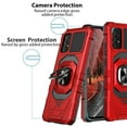 thumbnail image 6 of TJS for Samsung Galaxy A23 5G 4G Phone Case, with Tempered Glass Screen Protector, [Military Grade] Robotic Magnetic Support Car Mount Metal Ring Holder Kickstand Cover for Galaxy A23 5G (Red), 6 of 7