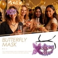 thumbnail image 4 of KAKOWELY Máscaras de baile de máscaras Máscaras de encaje con diseño de mariposa Máscaras de ojos para mujeres, 4 of 5