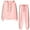 Pink, variant on USSUMA Womens Track Suits 2 Piece Set Hoodie for Women Long Sleeved Pullover Sweatpant Outfits Full Zipper Multicolour Tracksuit Stretch Waist Stylish Jogger Sets Loose Daily Sports Fall Suit