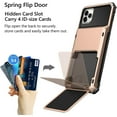 thumbnail image 2 of for iPhone 11 Pro Wallet Case 4-Card Holder Credit ID Slot Flip Door Hidden Pocket Anti-Scratch Dual Layer Hybrid Bumper Armor Protective Hard Shell Back Cover for iPhone 11 Pro 5.8 Rose Gold, 2 of 11