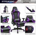 thumbnail image 5 of LUCKLIFE Gaming Chair with Speakers Bluetooth and Footrest in Home PU Leather Office Chair, Purple, 5 of 8