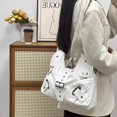 thumbnail image 2 of Top-keivon Shoulder Bag for Women, Y2K Rivet Faux Leather Underarm Purse, Retro Motorcycle Trendy Casual Commute Handbag, 2 of 6
