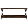 thumbnail image 2 of vidaXL Coffee Table Smoked Oak 100x50x45 cm Engineered Wood and Iron, 2 of 5
