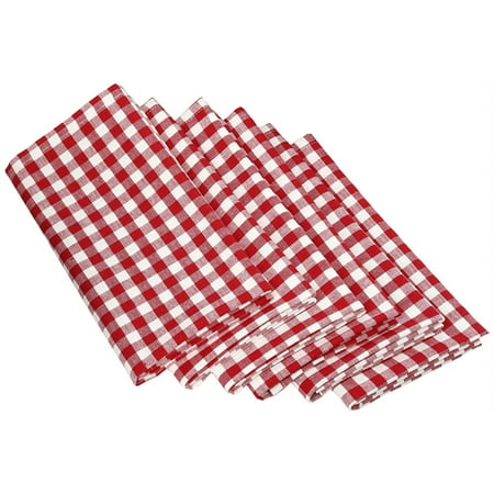 Basic Napkin - DII Tango Red Gingham Check Napkin (Set of 6), 20x20