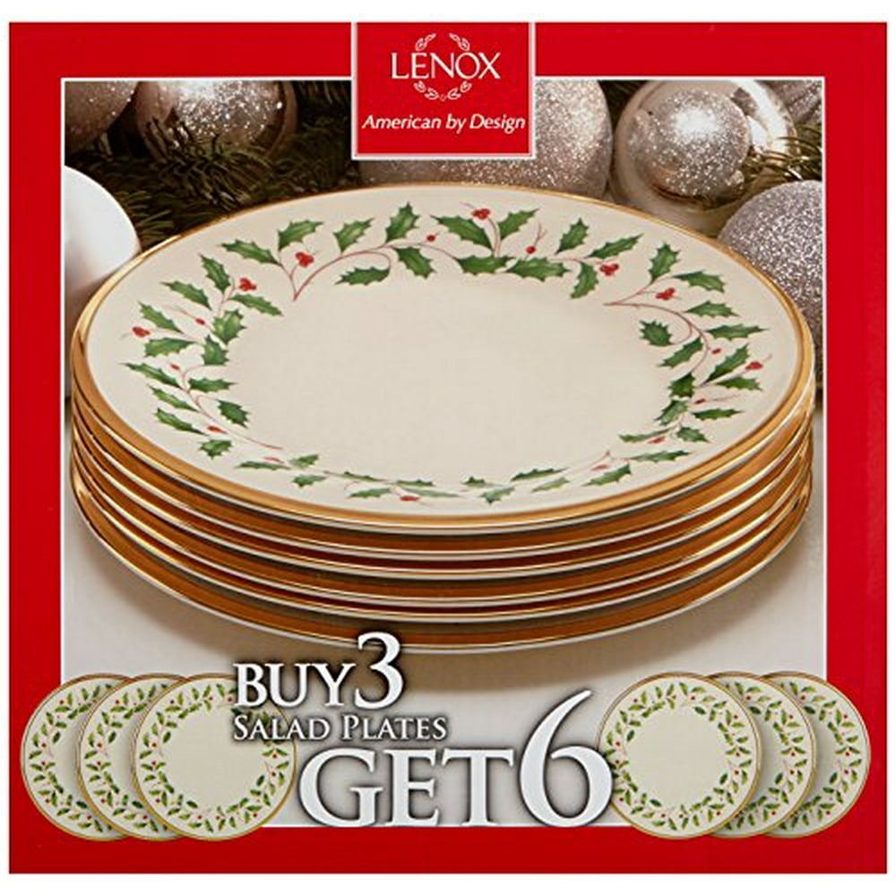 Lenox Holiday Set of 6 Salad Plates Ivory 835218