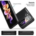 thumbnail image 6 of Case for Samsung Galaxy Z Flip 4 5G (2022) Genuine Leather Back Cover Hard PC Protective Shell Slim Fit Phone Case for Galaxy Z Flip4 - Black, 6 of 7