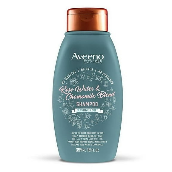 Aveeno Hiar Shampoo Rosewater and Chamomile Blend, 12 Oz