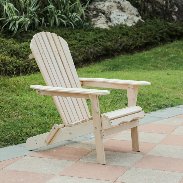 Luxen Home Wood Adirondack Chair, Wood Patio Chair Kits