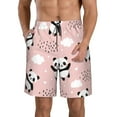 thumbnail image 2 of Uemuo Panda Pattern Men's Swim Trunks Hawaiian Beach Bathing Suit Swimsuits Beach Quick-Dry Shorts with Pockets-Large, 2 of 9