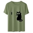 thumbnail image 4 of zanvin Hauts pour Femmes, T-Shirt d'Été pour Femmes, Mode Estivale, Coupe Ample, Col Rond, Imprimé Animal Mignon, Manches Courtes, 4 of 5