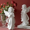 thumbnail image 2 of Adornos de personajes Escultura de corazón de niña de resina Adornos pequeños de escritorio Adornos Ángeles Lindo Retro Flor Hada, 2 of 5