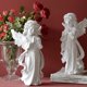thumbnail image 3 of Adornos de personajes Escultura de corazón de niña de resina Adornos pequeños de escritorio Adornos Ángeles Lindo Retro Flor Hada, 3 of 5