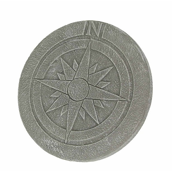 Zeckos Nautical Compass Rose Gray Cement Stepping Stone / Wall Hanging