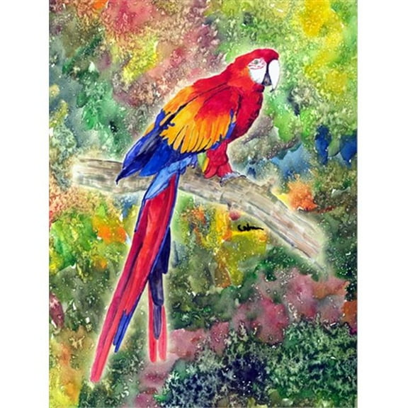 Parrot Parrot Head Canvas Flag - House Size, 28 x 40 in.