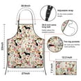 thumbnail image 3 of Chihuahua and Flower Florals Apron-Garden Aprons for Women with Pockets-Cotton Linen Waterproof Kitchen Cooking Gardening Aprons Adjustable for Kitchen,Cooking,BBQ and Salon 33x27 Inch, 3 of 5