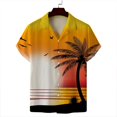 thumbnail image 3 of Camisas hawaianas de manga corta con estampado 3D de árbol de coco para hombre y mujer, ropa de calle informal para vacaciones, 3 of 5
