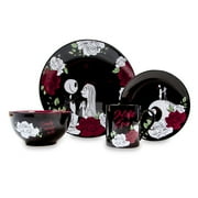 Disney Nightmare Before Christmas Jack and Sally Roses 16-Piece Dinnerware Set