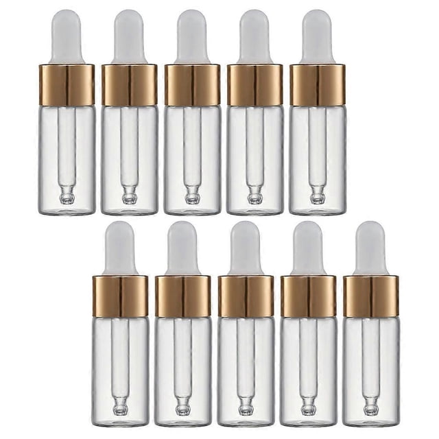 Essential Oil Bottle Clear Glass Dropper Bottles for Storage Use 10Pcs