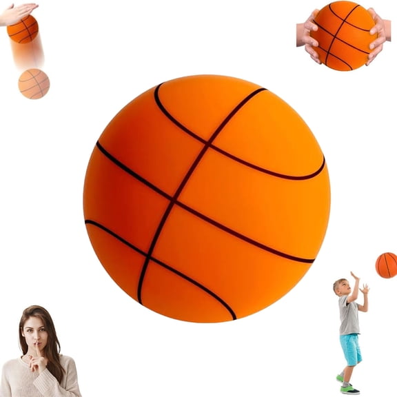 Silent Basketball | Grooved Airless Indoor Basketball - Soft Foam Indoor Hoop Play | Soundless Ball for Quiet Dribbling and Indoor Training– Real Feel Higher Bounce Quieter