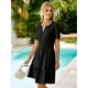 thumbnail image 4 of Minivestido negro para mujer Dress Simplee, estilo A Line, de verano, con bolsillos, 4 of 7