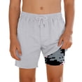 thumbnail image 5 of shoper Toddler Swim Trunks 3t Boy with Compression Liner High Stretch Drawstring Beach Board Shorts Boys Casual Comfortable Cartoon Print Comfortable Beach Swimwear White 9-10 Years, 5 of 5