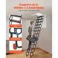 thumbnail image 3 of VEVOR Steel Attic Ladder Ceiling-Mounted Attic Stairs for 10.5 to 11 ft Ceilings, 3 of 9