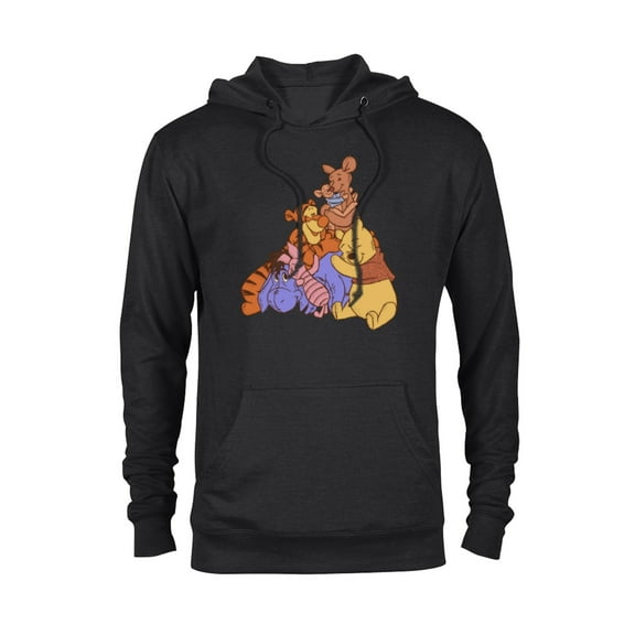 Disney Winnie the Pooh Hundred Acre Kanga Roo Group Hug - Pullover Hoodie for Adults - Customized-Black