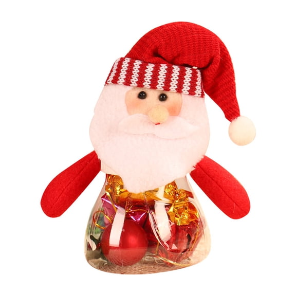 Kumdkd Santa Claus Snowman Christmas Candy Jar with Lid, Holiday Treat Container for Festive Table Decor, Kids Candy Dispenser, Party Centerpiece for Home, Office, and Gift Exchange