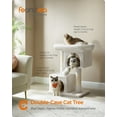 thumbnail image 3 of Cat Tree 33.1-Inch Cat Tower for Large Cats up to 16 lb, Large Perch, 2 Cat Caves, Scratching Post, Cream White, 3 of 8