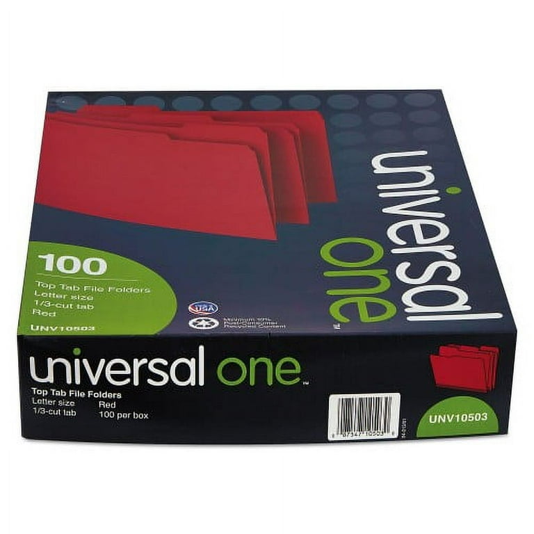 Colored File Folders, 1/3-Cut Tabs: Assorted, Letter Size, Red/Light Red, 100/Box Colored File Folders, 1/3-Cut Tabs: Assorted, Letter Size, Red/Light Red, 100/Box