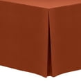 thumbnail image 1 of Ultimate Textile (3 Pack) 4 ft. Fitted Polyester Tablecloth - for 18 x 48-Inch Classroom and Folding Rectangle Tables, Burnt Orange, 1 of 3