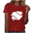 thumbnail image 1 of Blusas de Manga Corta para las Mujeres Imprimir Cuello Redondo, Camiseta Casual para Primavera Verano Diario, 1 of 3