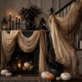 thumbnail image 6 of Lilixerw Halloween Creepy Gauze Table Runner, Earth Tone Crinkle Fabric Drape, for Table, Mantel, Archway and Party Setup, 35.43x70.86 inch, 2 Pack, 6 of 6