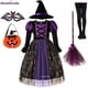 thumbnail image 2 of Vestido de fiesta de bruja para niñas de Halloween, disfraz de fantasma gótico, bata, vestido con tutú, sombrero de bruja para fiesta de carnaval de Purim, 2 of 5