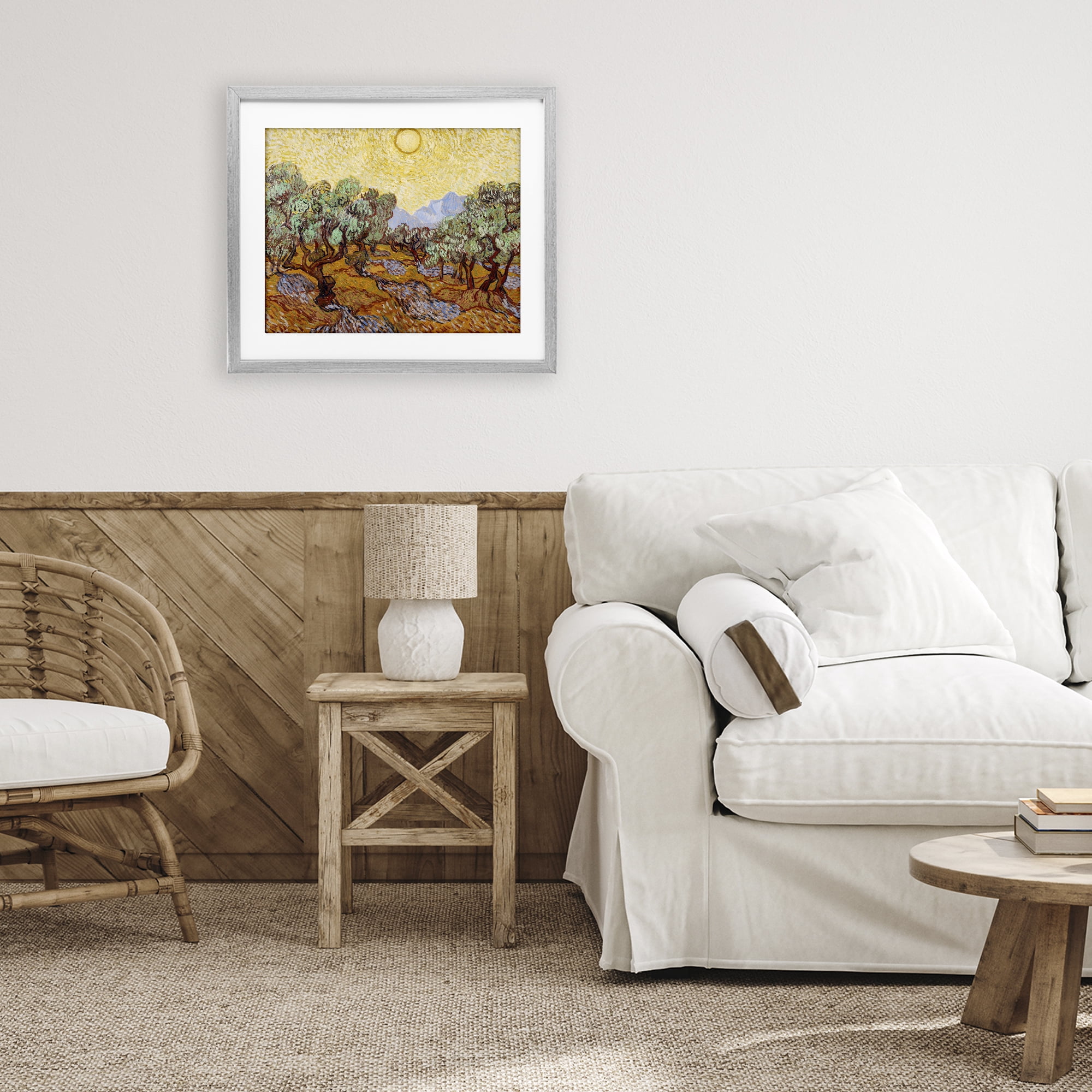 Stupell Industries Olive Trees Van Gogh Gray Framed Print Under Glass, design by Vincent Van Gogh
