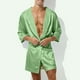 thumbnail image 1 of Batas para hombre, informales y de moda, de color sólido, con tirantes, capucha y manga corta, pijamas para hombre, blusa, 1 of 5