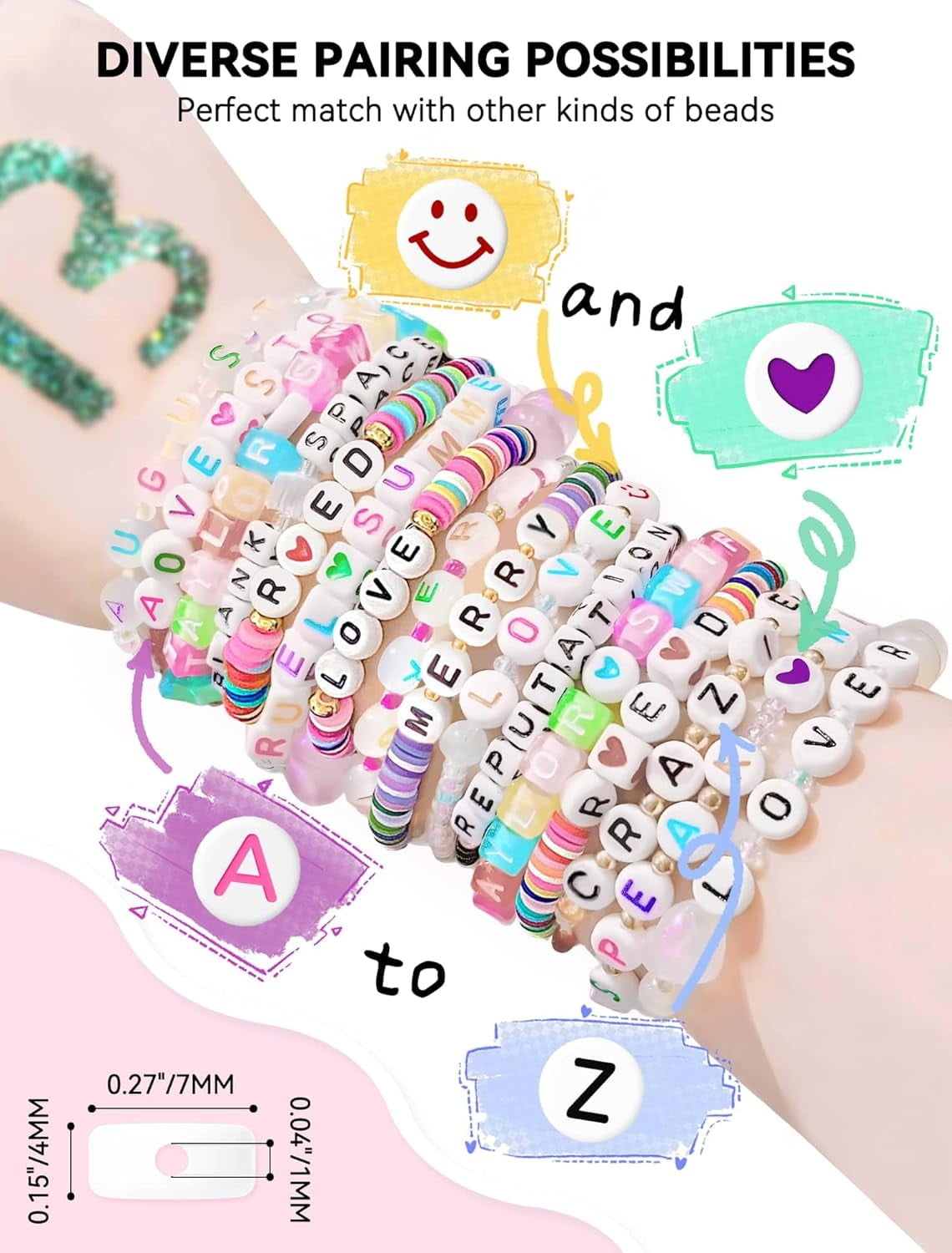 1400 PCS Letter Beads for Jewelry Making Kit, 28 Styles Alphabet Beads for Friendship Bracelets Assorted Preppy Beads with Storage Case