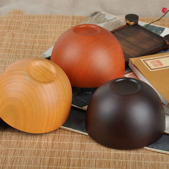 Joernso Japanese Style Solid Wooden Rice Soup Storage Bowl Container Tool Kitchen Gadget
