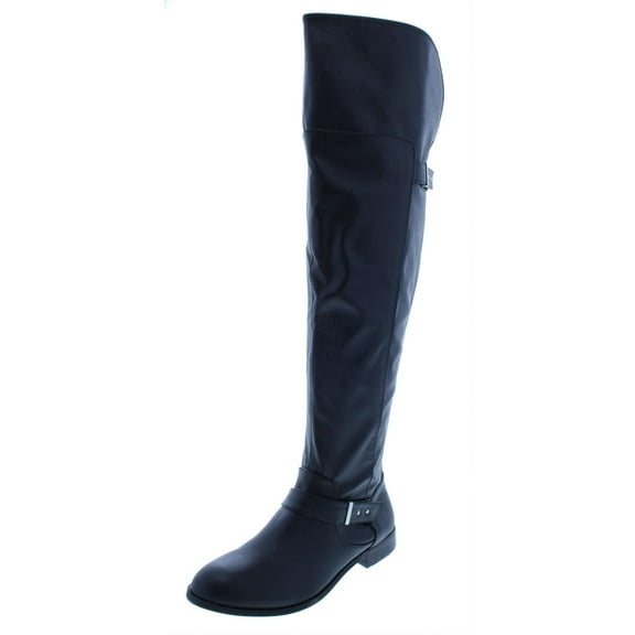 Bar III Womens Daphne Faux Leather Over-The-Knee Riding Boots