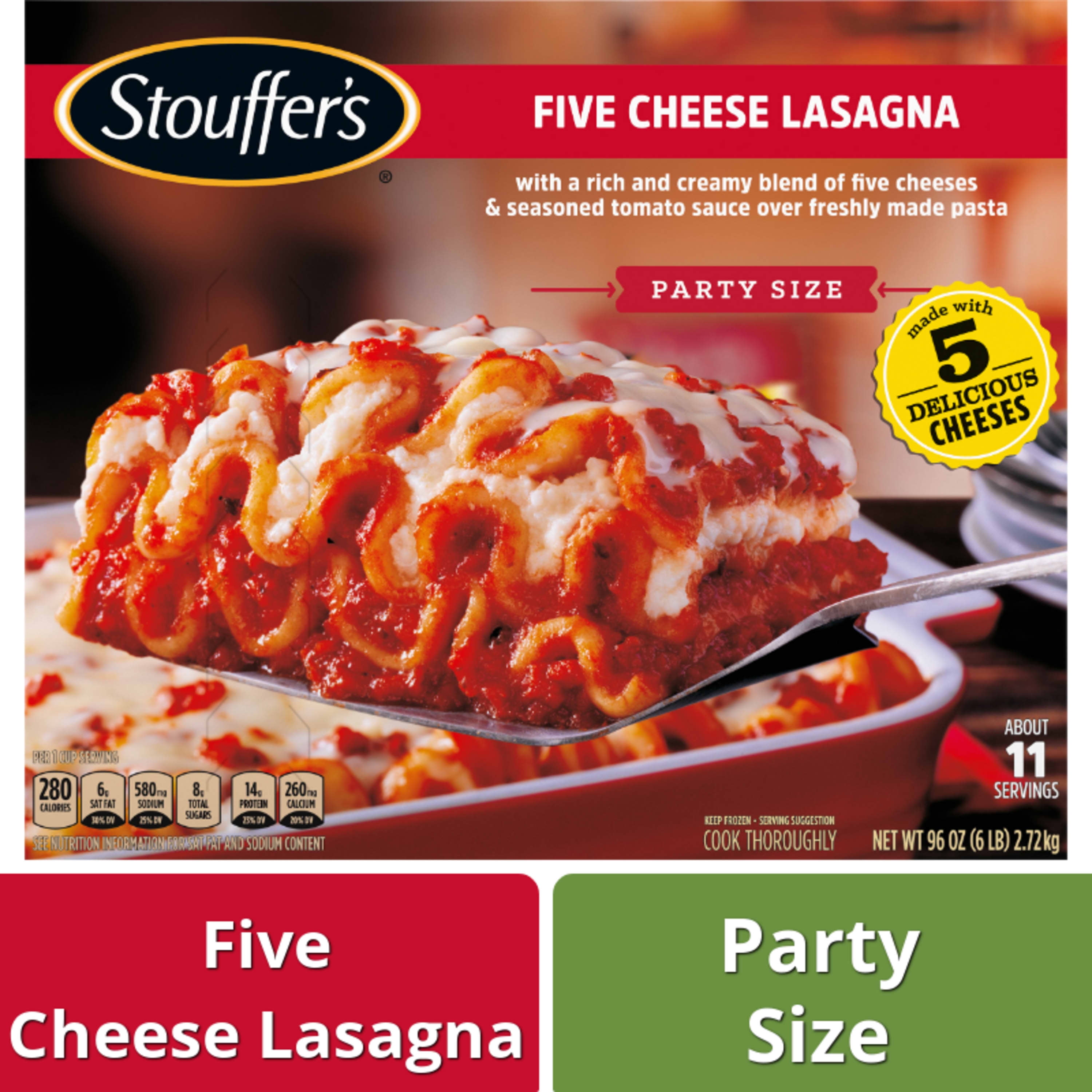 Stouffer's Cheese Lovers Lasagna Party Size Meal, 96 oz (Frozen