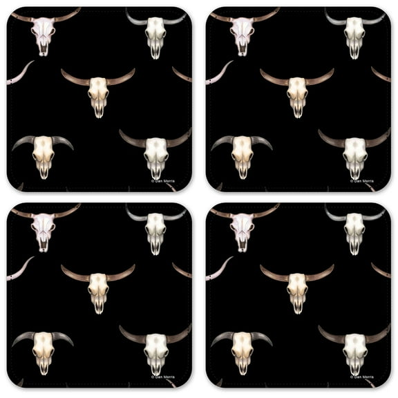 Vinyl Drink Coasters - Set of 4 - Longhorn’s (black) - Image by Dan Morris
