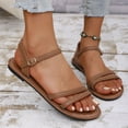 thumbnail image 4 of Quaouag Women's Gladiator Strappy Flat Sandal Adjustable Beach Summer Casual Rome Shoes Open Toe Slingback Fisherman Sandals, 4 of 7