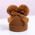 thumbnail image 2 of Taybagh Kids Hat Warm Boys Winter Hats with Bow Thick Double Pompom Cap for 6-36 Months, 2 of 4