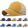 thumbnail image 2 of Men Trucker Hat Washed Cotton Mesh Back Baseball Cap Adjustable Solid Dad Hats, 2 of 11