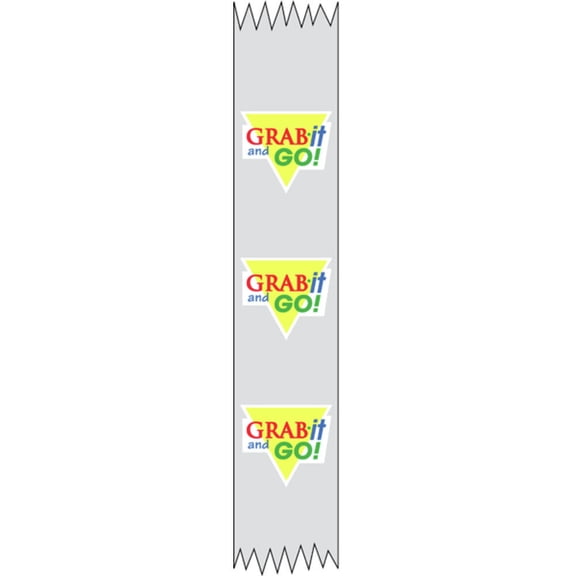 HUBERT Tamper Evident Packaging Tape for Food Containers Transparent Clear "Grab It and Go" - 1"W x 500 ft