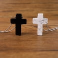 thumbnail image 4 of COAI Religious Jewelry Howlite Obsidian Stone Yin Yang Cross Couples Pendant Necklaces, 4 of 6